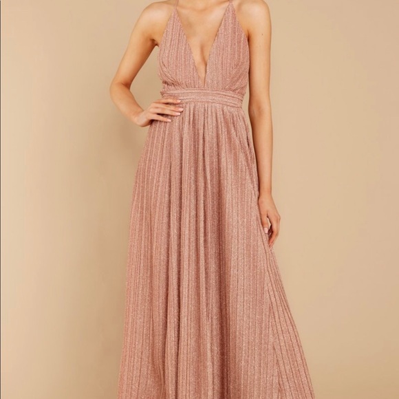 pink and gold maxi dress